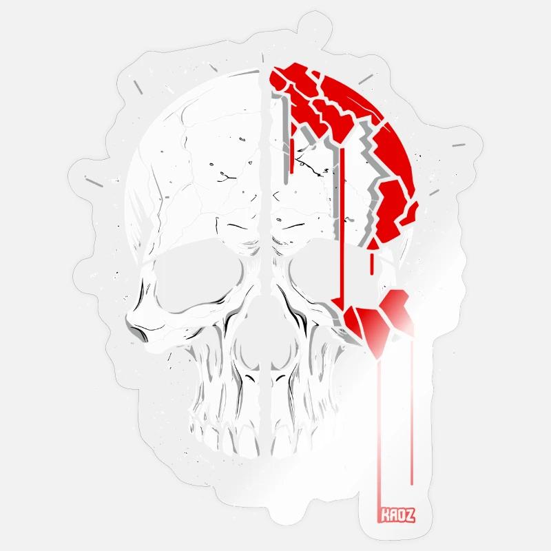 Totenkopf mit coolem Effekt Sticker Größe S (10 x 10 cm)