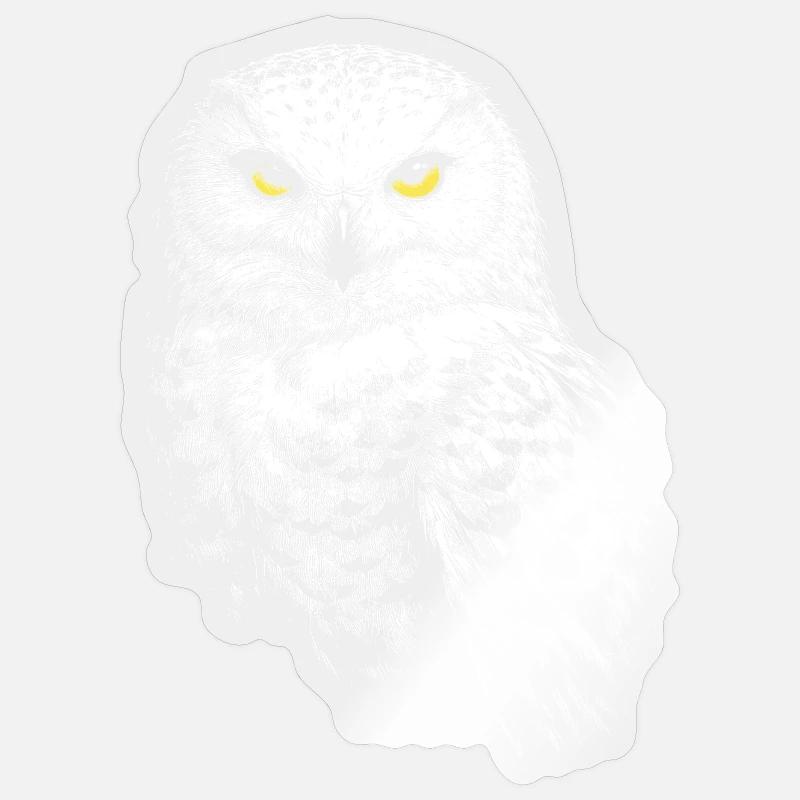 Schneeeule - Sticker Größe S (10 x 10 cm) - Transparent glänzend