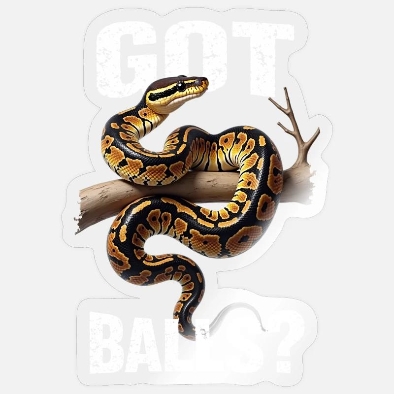 Königspython Schlangen Liebhaber Terrarium Python Sticker Größe S (10 x 10 cm)