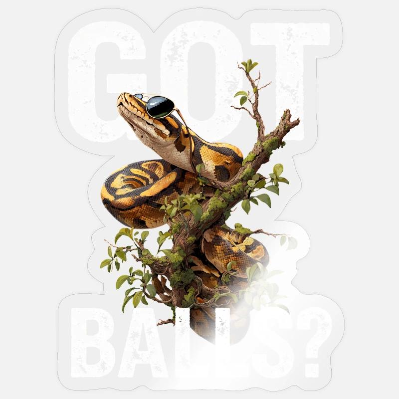 Königspython Schlangen Liebhaber Terrarium Python Sticker Größe S (10 x 10 cm)