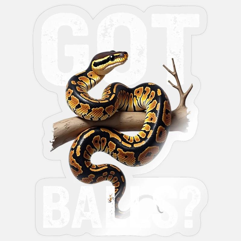 Königspython Schlangen Liebhaber Terrarium Python Sticker Größe S (10 x 10 cm)