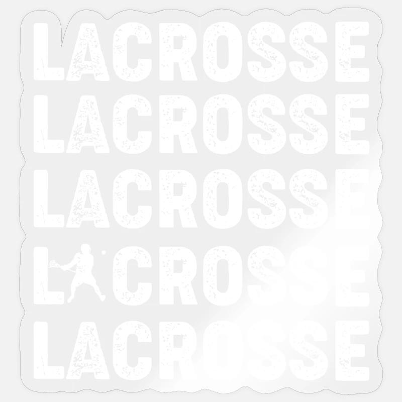 Lacrosse Repeated Text Bold Design Sticker size S (10 x 10 cm)