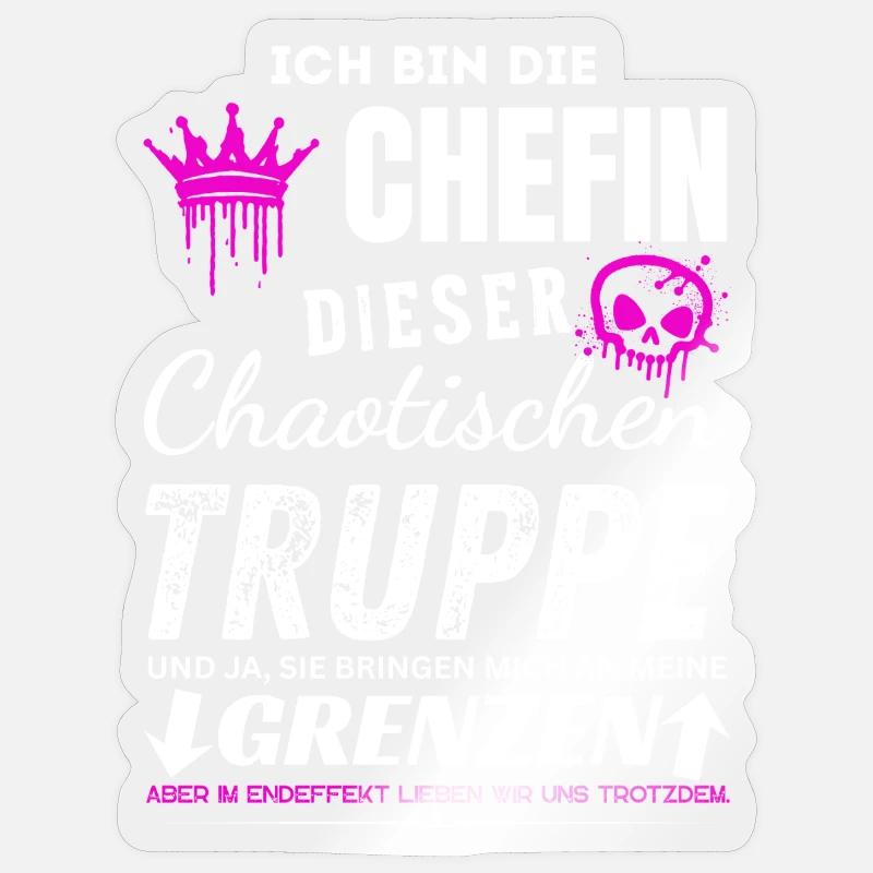 Chefin dieser Chaotischen Truppe Chefin Geschenke - Sticker taille S (10 x 10 cm) - brillant transparent