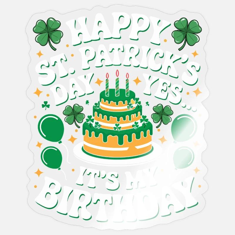 Gâteau d’anniversaire celtique - Sticker taille S (10 x 10 cm) - brillant transparent