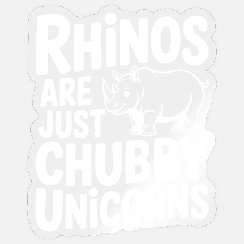 Nashörner sind einfach pummelige Einhörner Sticker Größe S (10 x 10 cm)
