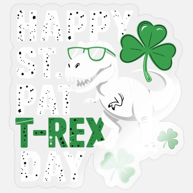 St Patrick's Rex Day Tee - Sticker size S (10 x 10 cm) - transparent glossy