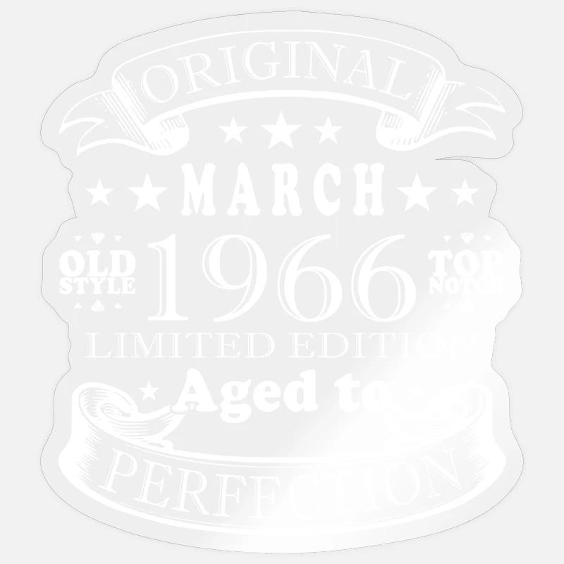 Mars 1966 - Sticker taille S (10 x 10 cm) - brillant transparent