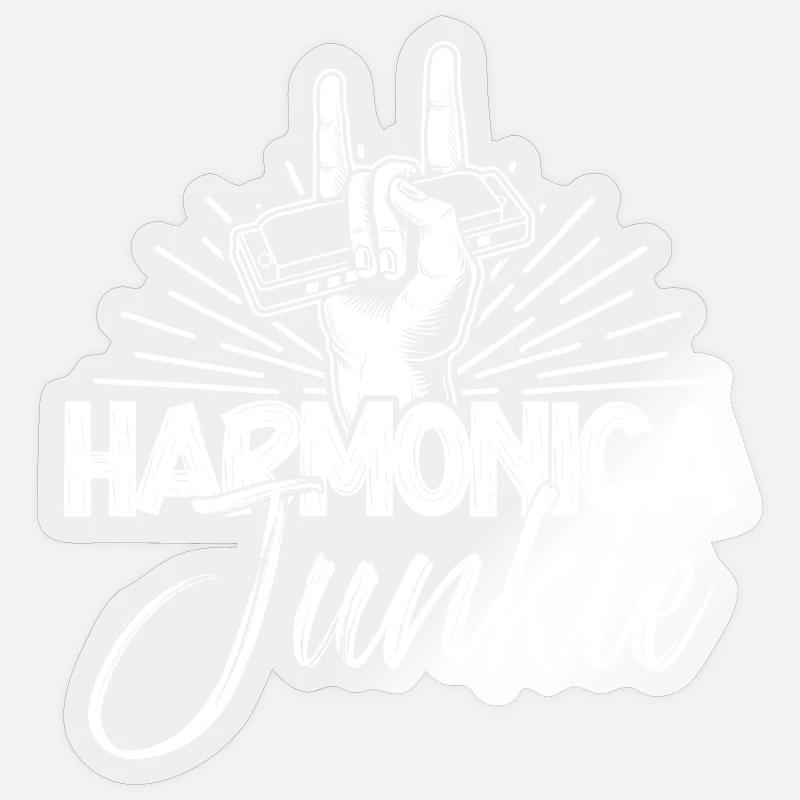 Harmonica Musican Junkie Harmonica - Sticker taille S (10 x 10 cm) - brillant transparent
