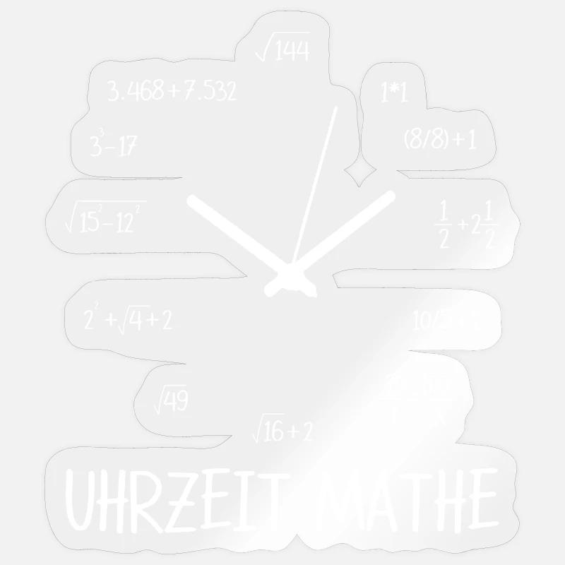 Time math math math teacher student - Sticker size S (10 x 10 cm) - transparent glossy