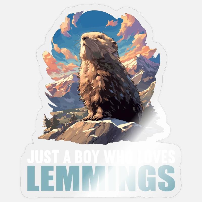 Lemmings Lemming - Sticker taille S (10 x 10 cm) - brillant transparent