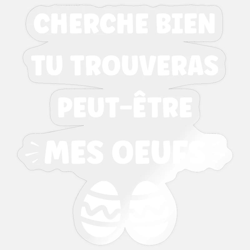 paques - Sticker taille S (10 x 10 cm) - brillant transparent