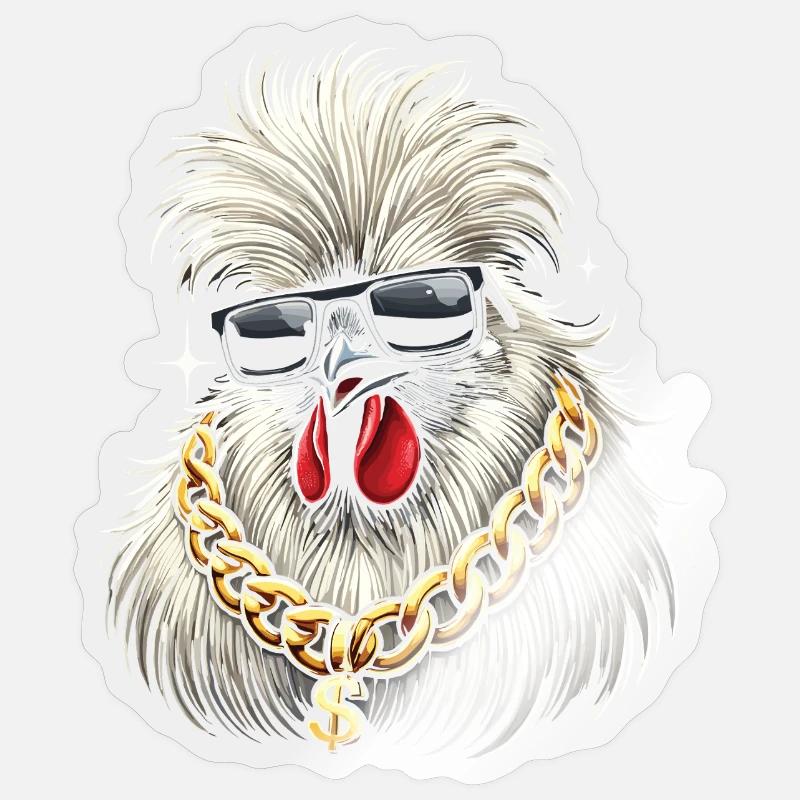 Silk Chicken - Sticker size S (10 x 10 cm) - transparent glossy