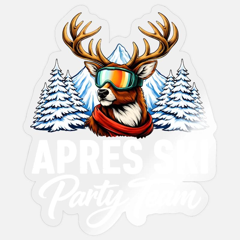 Apres Ski Party Team - Sticker Größe S (10 x 10 cm) - Transparent glänzend