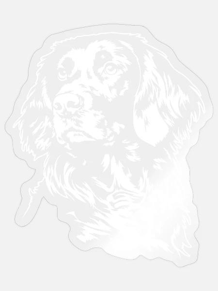 Deutsch Langhaar Portrait Jagdhunde Hunde Wilsigns - Sticker Größe S (10 x 10 cm) - Transparent glänzend