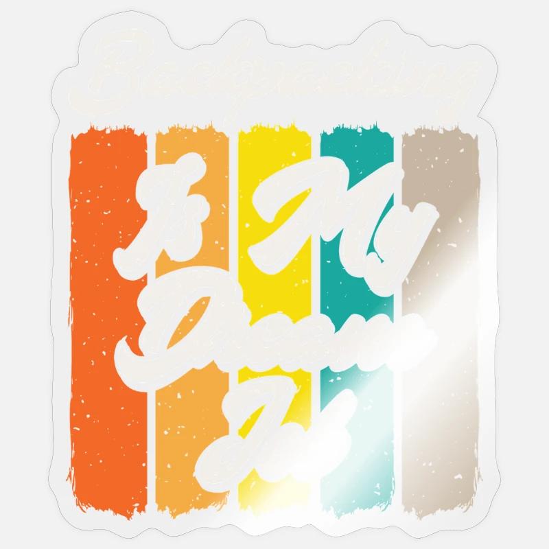 Backpacking er mit drømmejob Retro Sunset Graphic - Sticker størrelse S (10 x 10 cm) - gennemsigtig blank