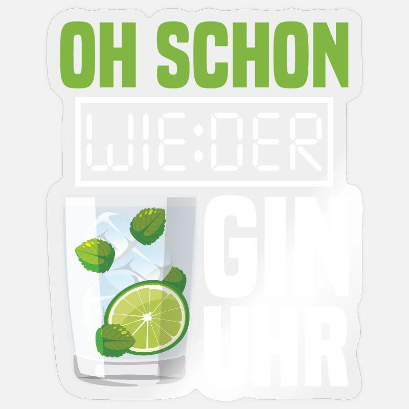 Gin Clock Sticker size S (10 x 10 cm)