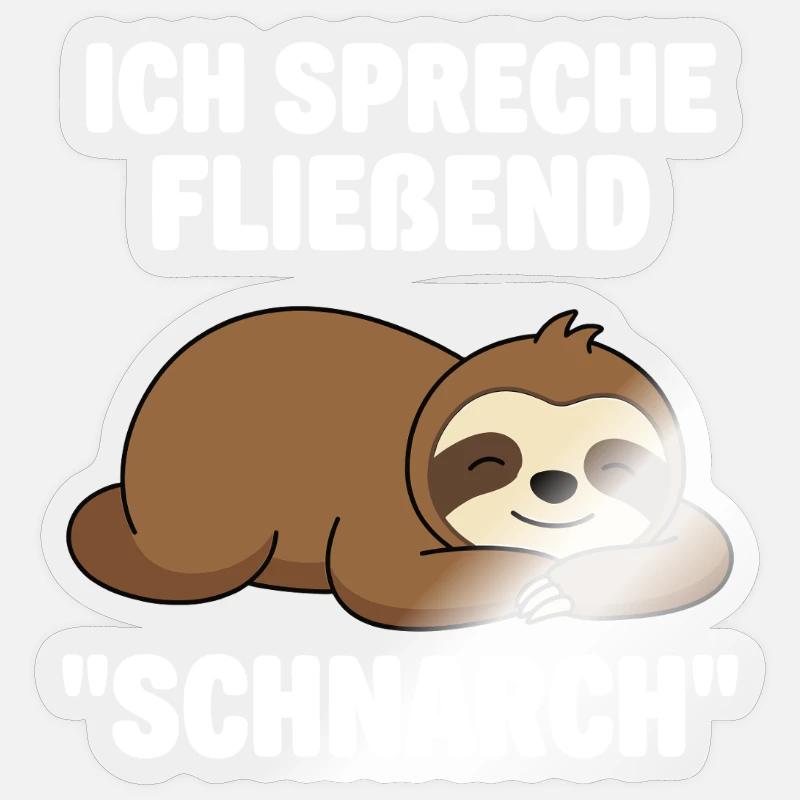 Funny Sloth Gift for Late Riser Sticker size S (10 x 10 cm)