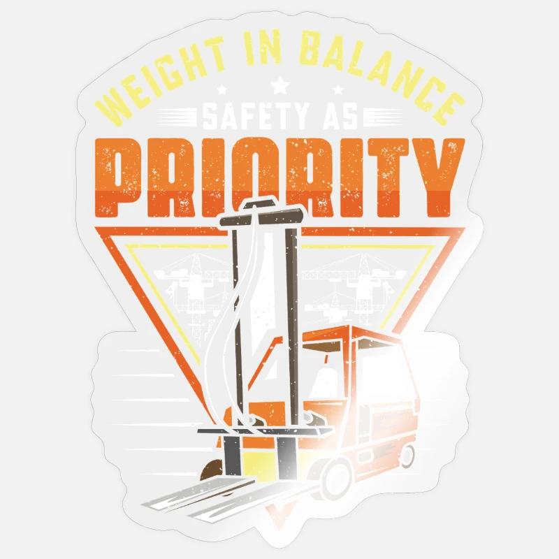 Staplerfahrer Englisch Spruch Stapler Sticker Größe S (10 x 10 cm)