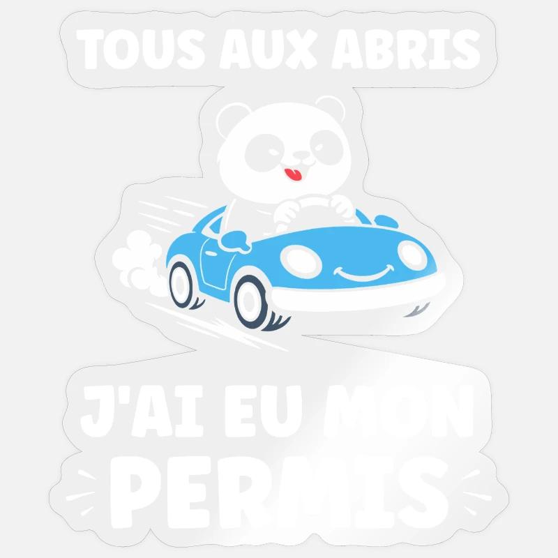Führerschein-Humor - Sticker Größe S (10 x 10 cm) - Transparent glänzend