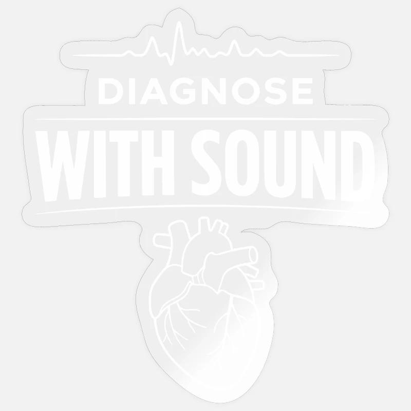 Cardiac Ultrasound Technician Echo Technician - Sticker size S (10 x 10 cm) - transparent glossy