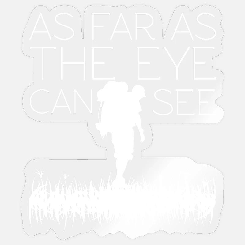 À perte de vue : silhouette de randonnée - Sticker taille S (10 x 10 cm) - brillant transparent