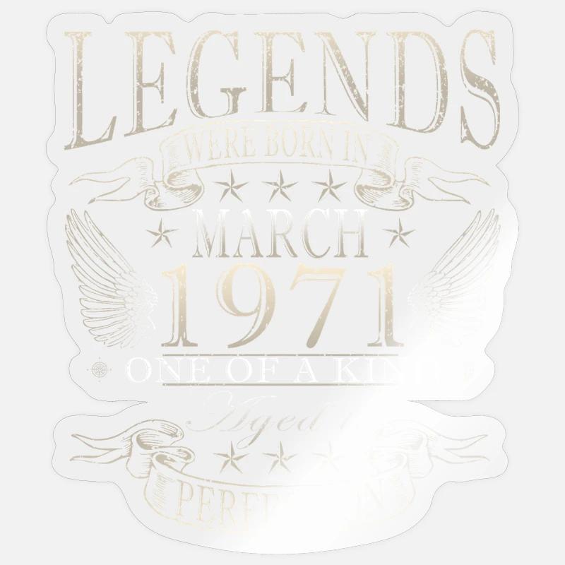 Mars 1971 - Sticker taille S (10 x 10 cm) - brillant transparent