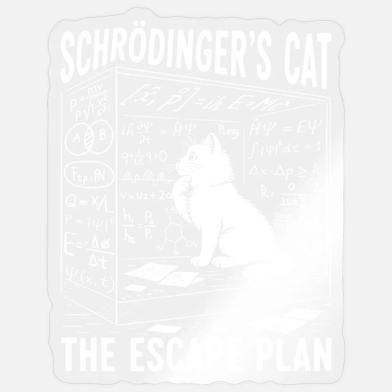 Le Chat de Schrödinger Le Plan d’évasion Sticker taille S (10 x 10 cm)
