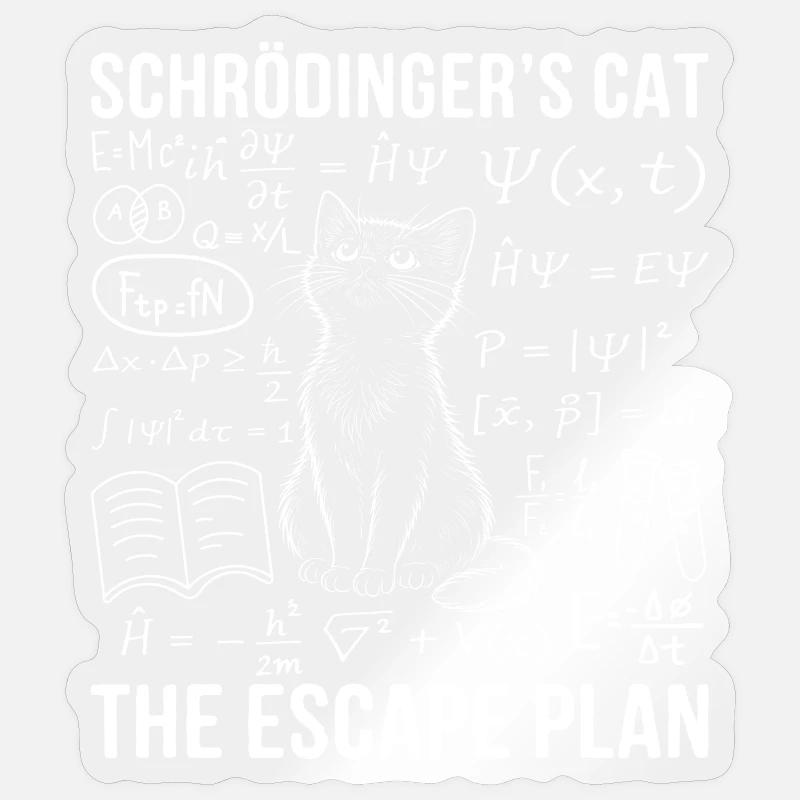 Le Chat de Schrödinger Le Plan d’évasion Sticker taille S (10 x 10 cm)