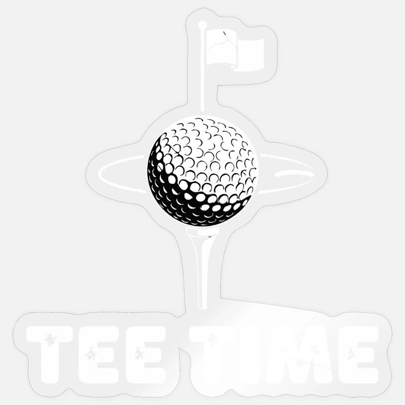 Golf Tee Time - Sticker size S (10 x 10 cm) - transparent glossy
