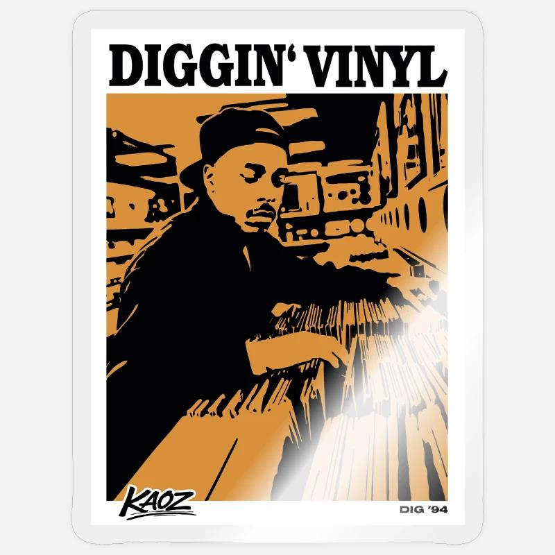 Affiche de disques vinyles 94 - Sticker taille S (10 x 10 cm) - brillant transparent