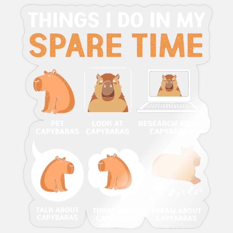 Capybara Capibara - Sticker taille S (10 x 10 cm) - brillant transparent