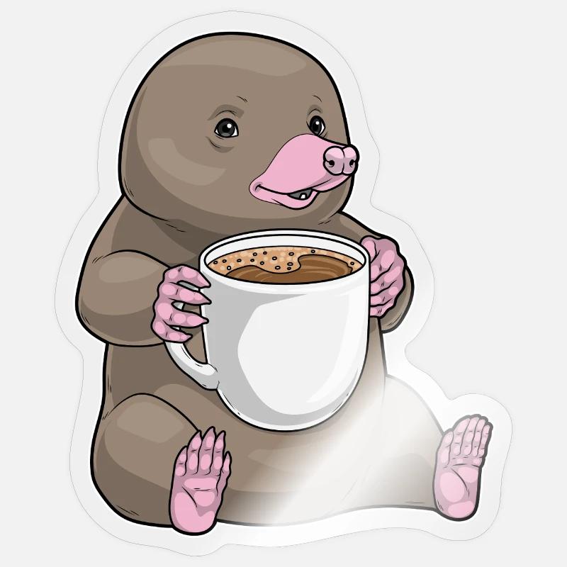 Mole Coffee Mug - Sticker size S (10 x 10 cm) - transparent glossy