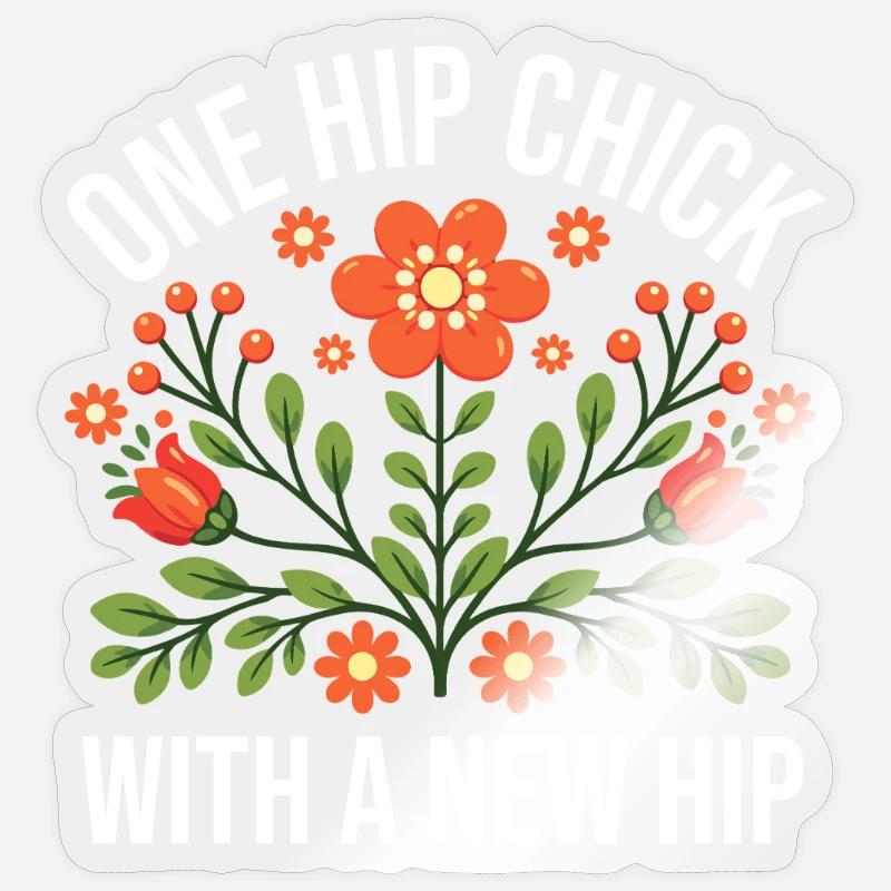 Ein Hüftmädchen mit einer neuen Hüfte Sticker Größe S (10 x 10 cm)