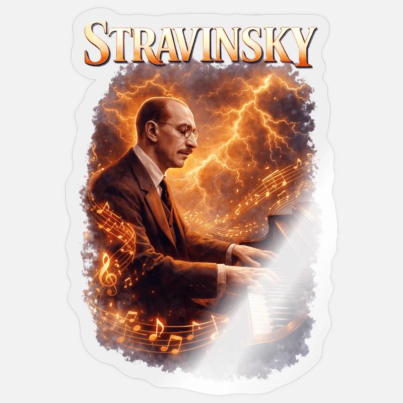 Stravinsky Piano Fire Sticker size S (10 x 10 cm)