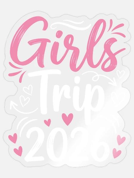 Mädelstrip 2026 Pink Design - Sticker Größe S (10 x 10 cm) - Transparent glänzend
