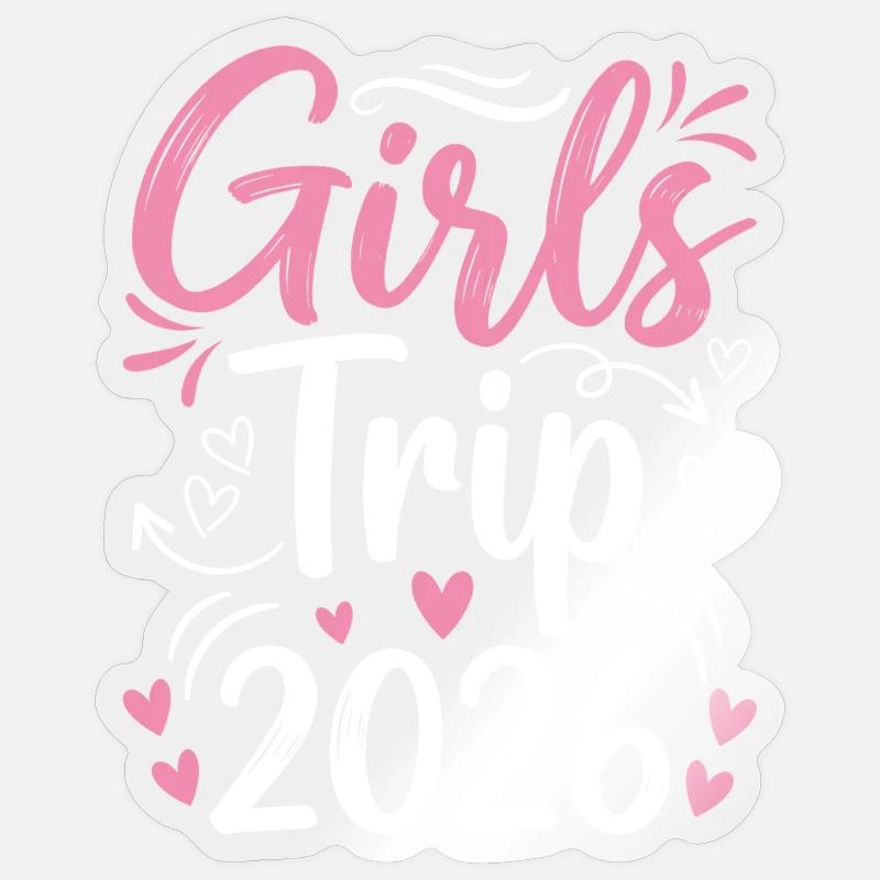 Mädelstrip 2026 Pink Design - Sticker Größe S (10 x 10 cm) - Transparent glänzend