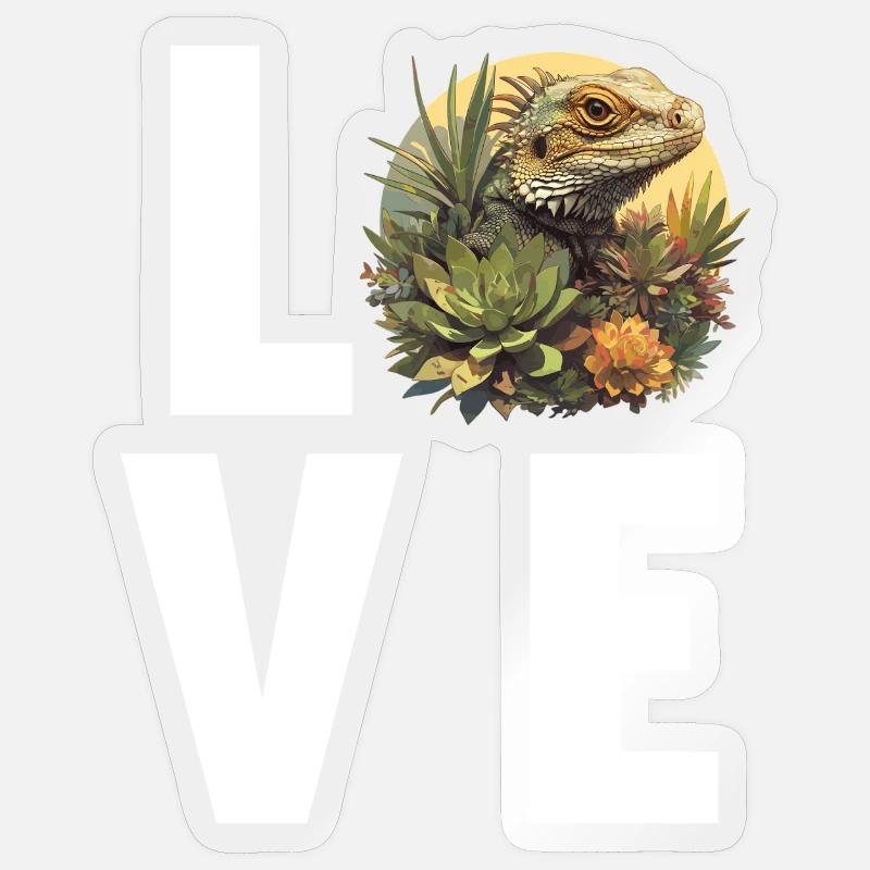 Eidechsen Eidechse - Sticker Größe S (10 x 10 cm) - Transparent glänzend