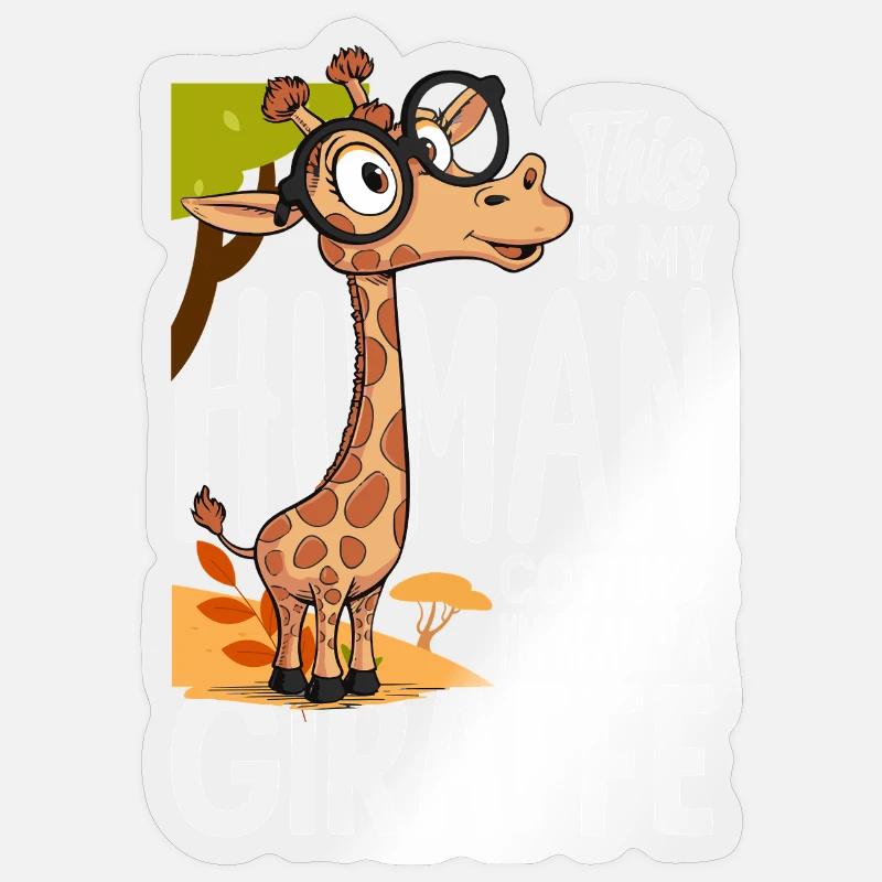 Menschen Kostüm Ich bin eine Giraffe Sticker Größe S (10 x 10 cm)