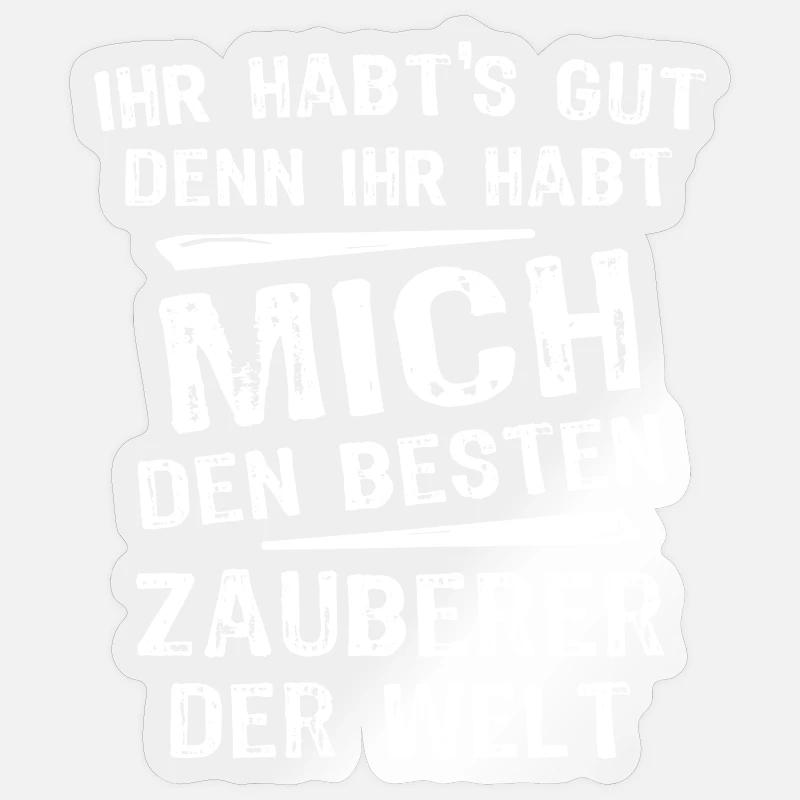 Zauberer - Sticker Größe S (10 x 10 cm) - Transparent glänzend