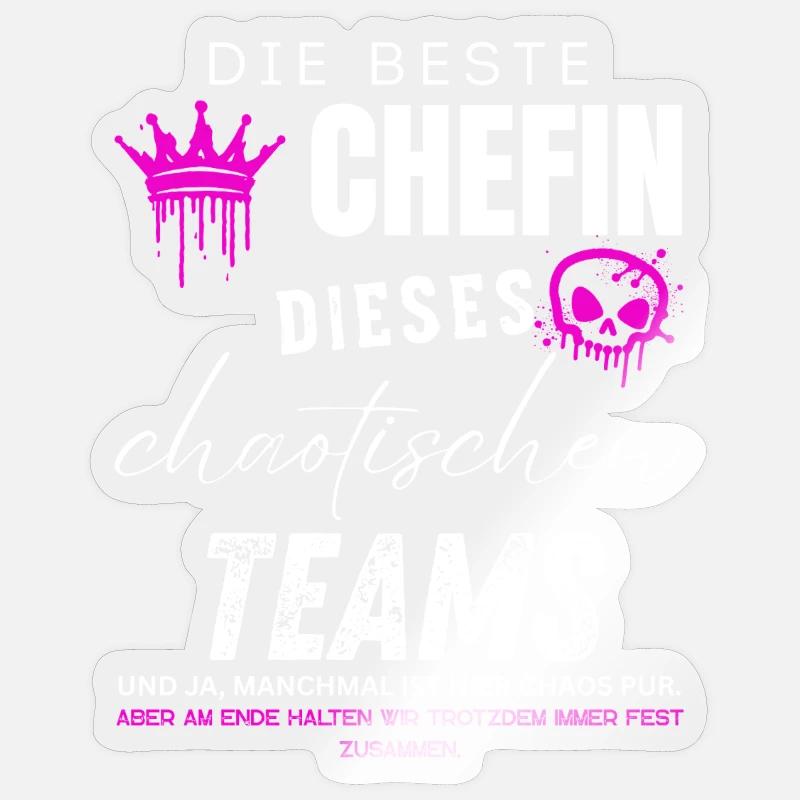 beste Chefin chaotisches Team Chefin geschenke - Sticker taille S (10 x 10 cm) - brillant transparent