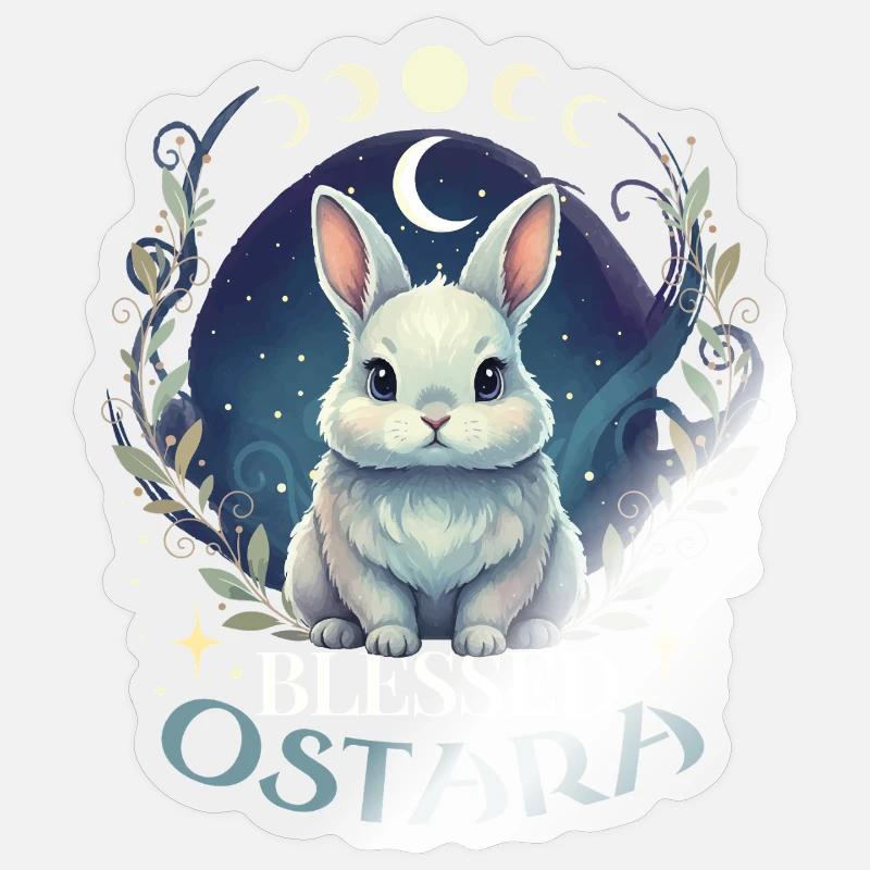 Happy Easter Ostara Rabbit Sticker size S (10 x 10 cm)