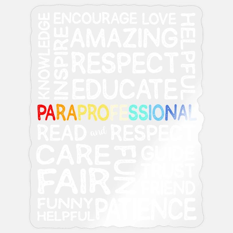 Paraprofessional Paraeducator Teacher Assistant - Sticker size S (10 x 10 cm) - transparent glossy