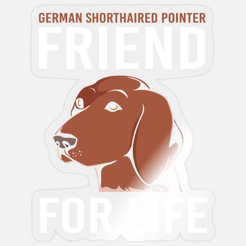 German Pointer Hund Deutsch Kurzhaar - Sticker Größe S (10 x 10 cm) - Transparent glänzend