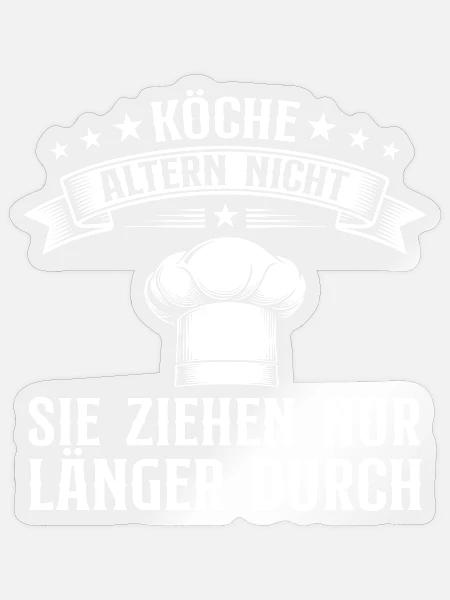 Köche altern nicht Hobbykoch Geschenk - Sticker Größe S (10 x 10 cm) - Transparent glänzend
