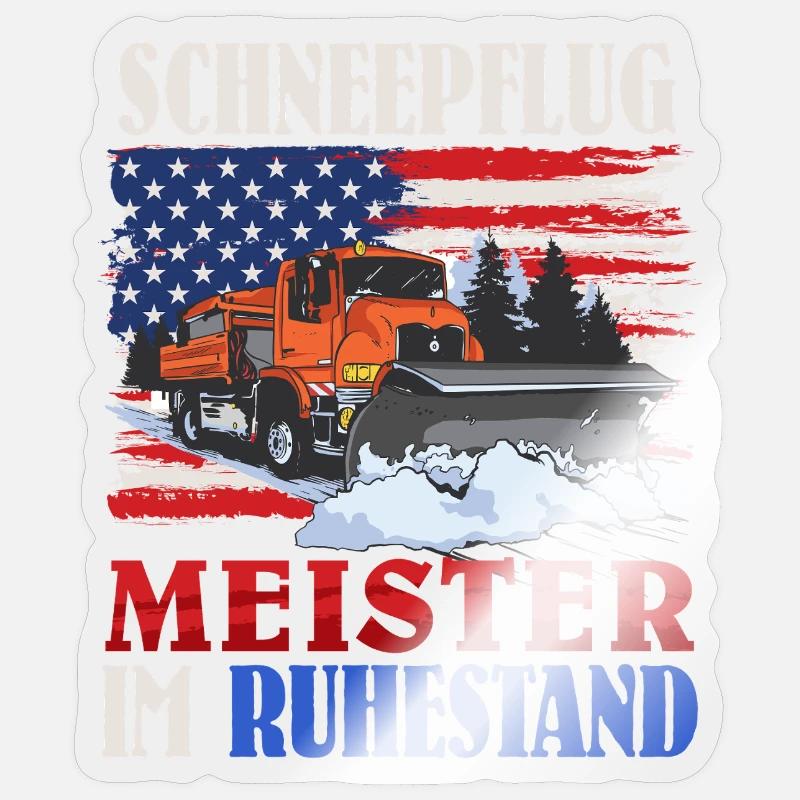 SNOWPLOW RETIRED MASTER Fun - Sticker size S (10 x 10 cm) - transparent glossy