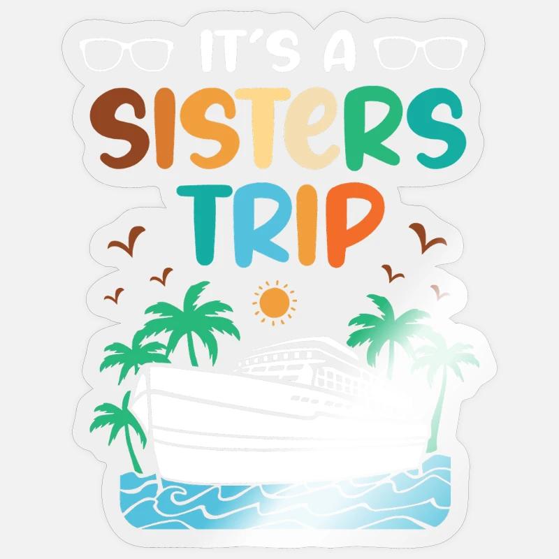 Bateau de croisière - Sticker taille S (10 x 10 cm) - brillant transparent