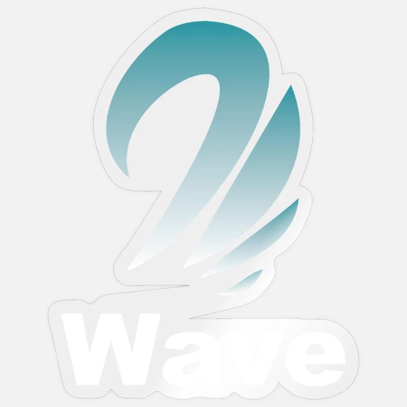 Wellengradient Logo Design - Sticker Größe S (10 x 10 cm) - Transparent glänzend