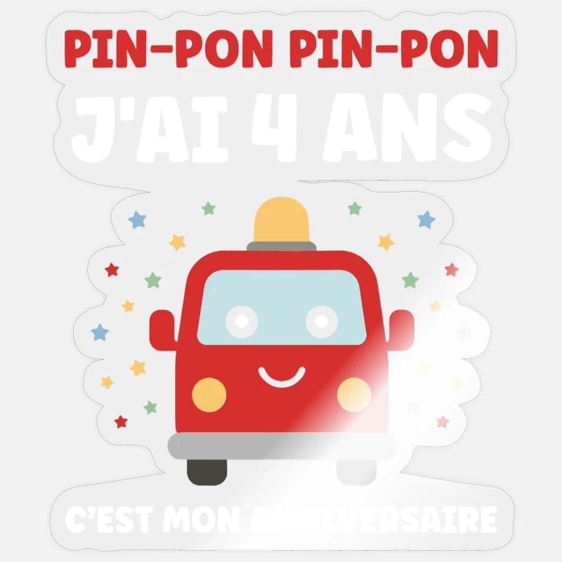 4 ans Sticker taille S (10 x 10 cm)
