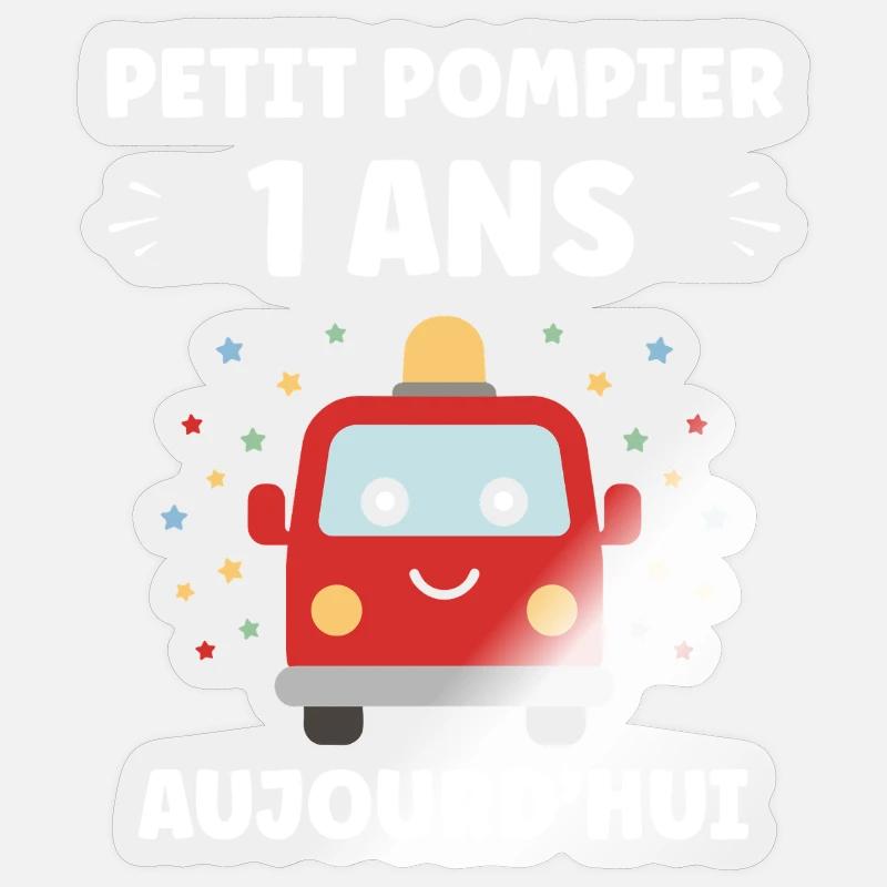 1 ans - Sticker taille S (10 x 10 cm) - brillant transparent