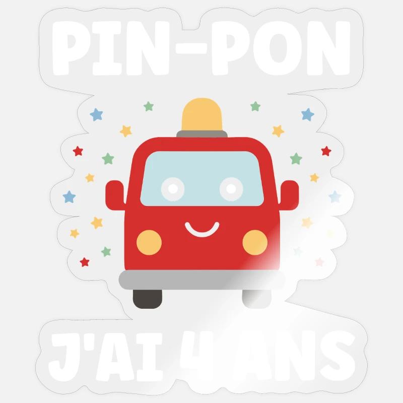 4 ans Sticker taille S (10 x 10 cm)